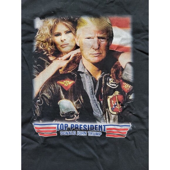 NWT Trump Top Gun Parody Top President Men's Short Sleeve Tee, L - Picture 2 of 3